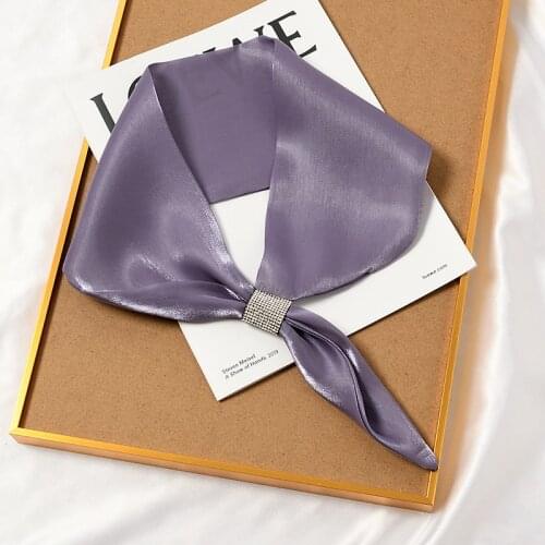 New Designe Handle Scarf Bandana Women Simple Cute Silk Satin Neck Collar Scarfs for Ladies Hair SJ327