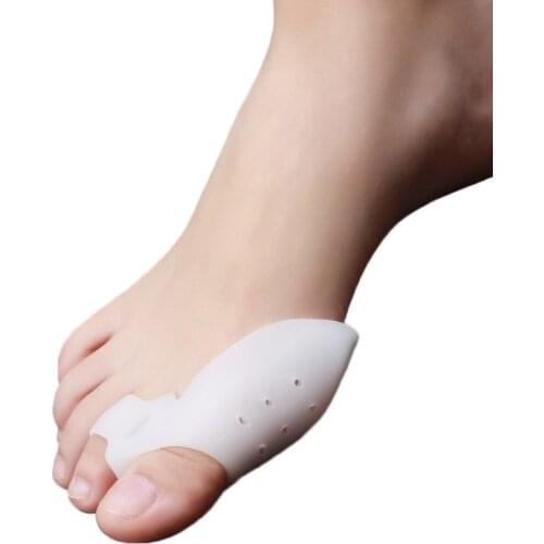 Silicone Gel Foot Fingers Two Hole Toe Separator Thumb Valgus Protector Bunion Adjuster Hallux Valgus Guard Feet care