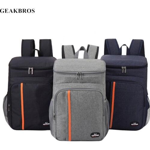 18L Outdoor Picnic Bag Waterproof Thermal Camping Cooler Bag Oxford Freezer Refrigerator Insulated Fresh Shoulder Storage Bag