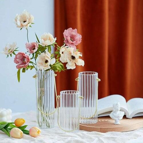 Crystal Glass Vase Home Decor Portable Tabletop Vases Room Decor Home Decoration Accessories Hydroponic Container Ornaments