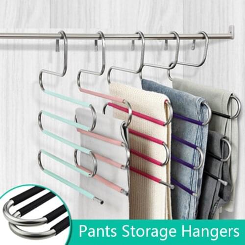 5 Layers Pants Hangers Holders Trousers Hanger Storage Rack Clothes Hanger Closet Wardrobe Organizer Clothing Hangers Wholesale