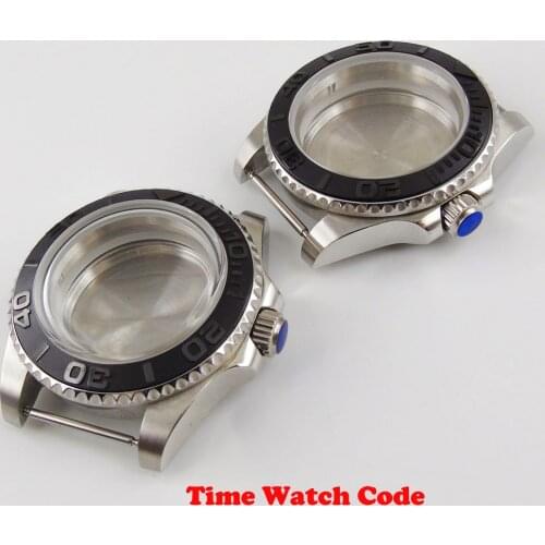 40mm stainless steel mens Watch Case parts fit for NH35 NH36 automatic Movement sapphire glass ceramic bezel insert replacement