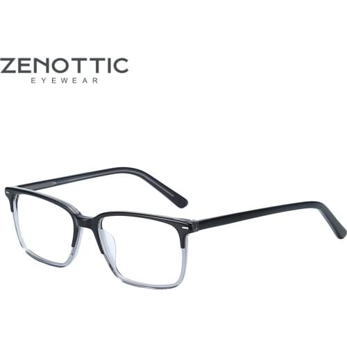 ZENOTTIC Acetate Glasses Frames Men Square Optical Clear Lens Spectacle Frames Women Ultra Light Korea Prescription Eyeglasses