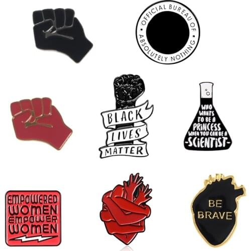 Feminism Brooch Gesture rights Enamel Pin for Women Feminist Badge