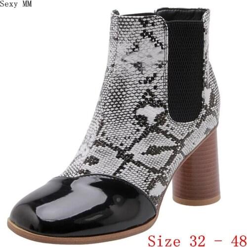 Spring Autumn High Heels Women Ankle Boots High Heel Shoes Woman Short Boots Small Plus Size 32 - 48