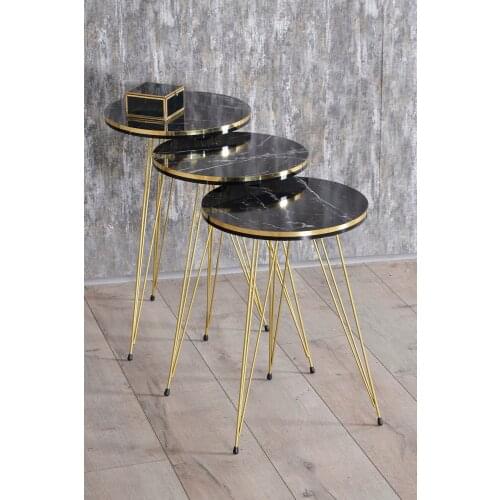 Zigon Coffee Table Double Gold bendir tel
