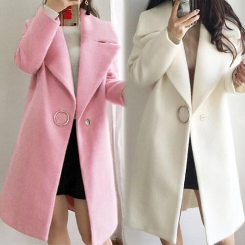 Zoulv 2020 Pink Outerwear Plus Size White Ruffle Warm Winter Coat Women Turndown Long Coat Collar Overcoat Female Casual Autumn