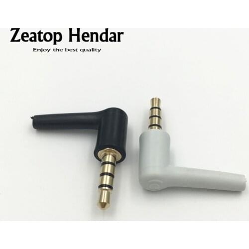 100Pcs 3.5mm Male 4 Pole Stereo Headset Plug 90 Degrees Soldering Audio Plugs with Housing DIY Headphone Connector