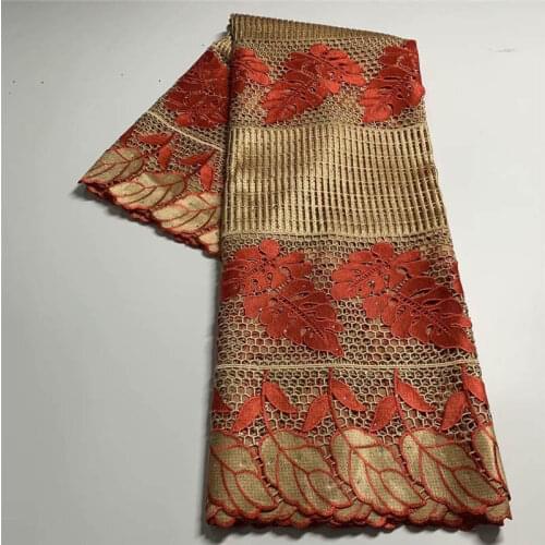 2021 Fashion High Quality Mesh Cord African Lace Fabric Embroidered Tulle Lace Fabric 5 Yards For Wedding Dress! ZQFO12236