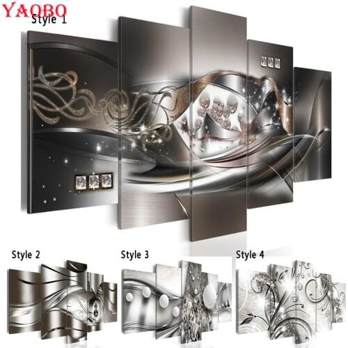 Diy 5d 5pcs full embroidery Abstract Pattern Line diamond painting square round drill paint with diamonds mosaic Modern Decor