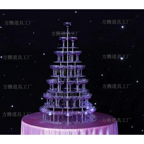 7 tiers Round Acrylic Champagne Tower of Happyness For Wedding/Party Decoration Wedding supply