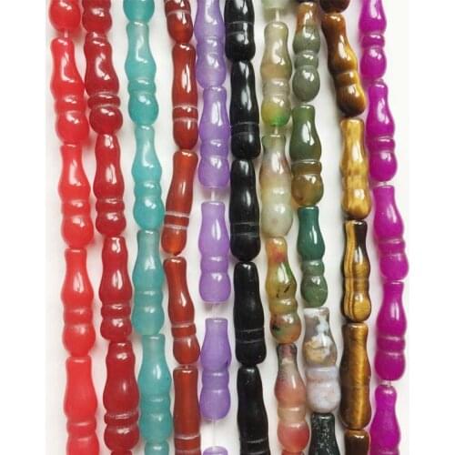 8*25MM Muslim Rosary Natural Stone Vase Spacer Beads for Chakra Prayer Jewelry Diy Blue Black Red Purple Yellow Agate Jade