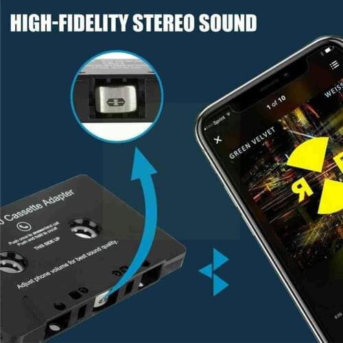 Car Tape Cassette Audio Aux Adapter Smartphone Cassette Adapter 5.0 Stereo Player Aux Bluetooth Music Converter Cassette Ca P0G2