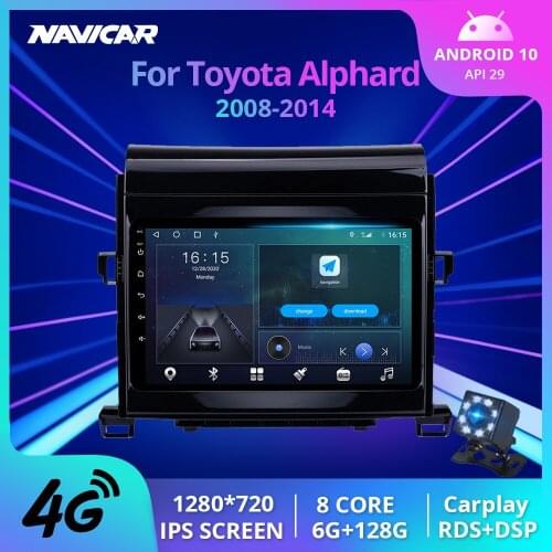 NAVICAR 2Din Android10 Car Radio For Toyota Alphard 2008-2014 Stereo Receiver GPS Navigation Auto Radio Car Receiver NO 2DIN DVD