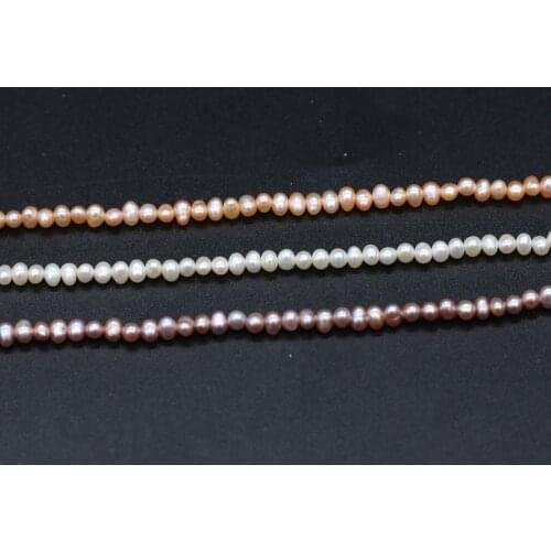 Natural Freshwater Pearl 3-3.5mm Small Potato Shape Pearl Loose Beads for Jewelry Making Necklaces Bracelets Earrings DIY 36cm