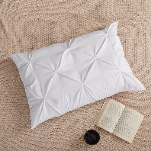 Egyptian Cotton Pillow Case Luxury Pinch Pleated Pillowcase 2 Pieces Pillow Cover For European Bed