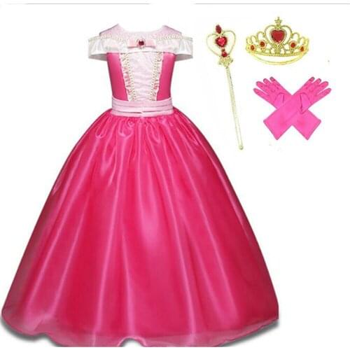 Kids Princess Sleeping Beauty Aurora Tutu Dress Xmas Cosplay Costume 3~10 years