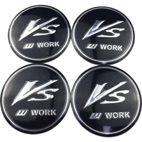 For Suzuki Sx4 Peugeot Honda Civic Toyota Corolla Car Tyre Center Caps Decal Auto Wheel Sticker For VS Work Logo Accessories
