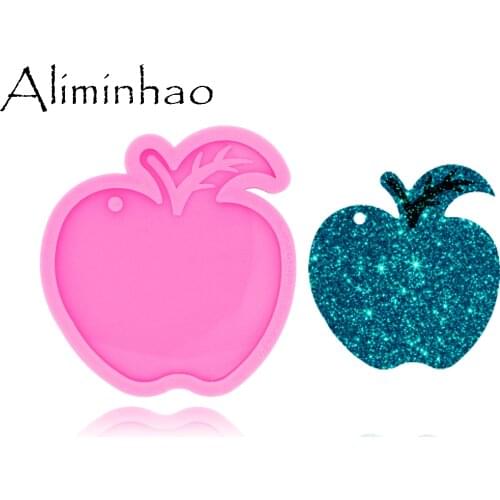 DY0395 Apple Keychains Mould Resin Silicone Epoxy Molds For Jewelry Shiny Glossy Aliminhao