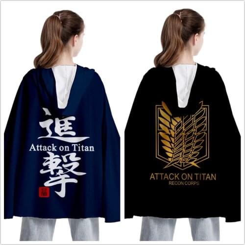 Attack on Titan Cosplay Costume Cloak Robe Hooded Cape Unisex Halloween Carnival Clothing