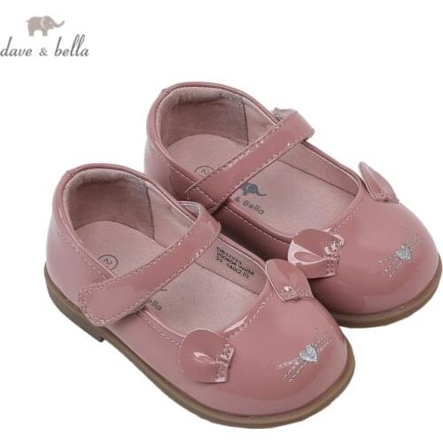 DB17773 Dave Bella spring fashion baby girls cartoon leather shoes children girls shoes