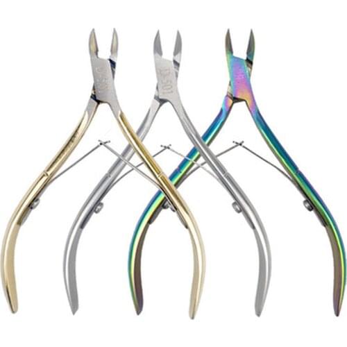 Hot Nail Cuticle Scissors Stainless Steel Manicure Pedicure Tools Golden/Silver/Rainbow Dead Skin Scissor Nipper Clipper Tool