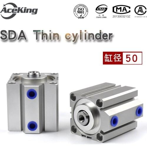 Magnetic SDA SDA50x5x10x15x20x25x30x35x40x45x50 - SB thin cylinder push rod cylinder push fixture in industry SDA50x30 SDA50x50