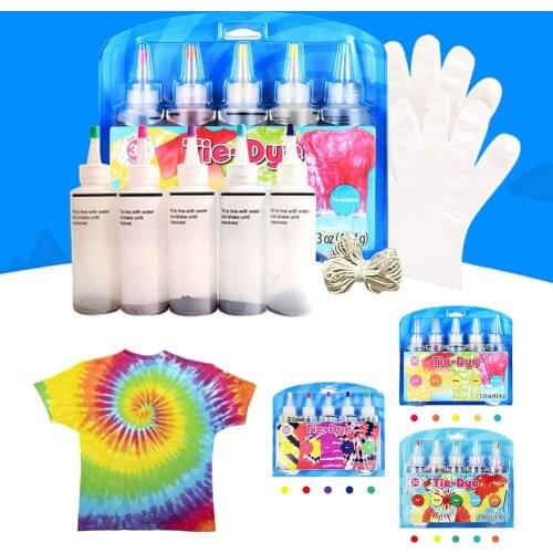 5 Colors Tie-Dye Kit Cotton Linen Clothing Dyes Non-toxic DIY Fashion Dye Kit Paint Colors Clothes For Dyes Painting Tool