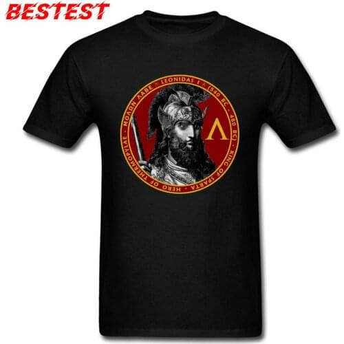New Black T-shirt Men Ancient Greece Tee Print Sparta Knight T Shirt Short Sleeve Cotton Clothing Lion Warrior Classic Tops King
