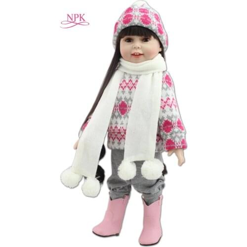 NPK 18inches fashion popular doll winter suit fashion play doll education toy for kids'christmas gifts
