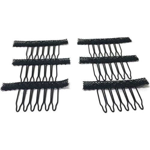 Lace Wig Making Combs And Clips For Wig Cap,brown Color , 10pcsLot Wholesale Wig Accessories Cara Hair Products