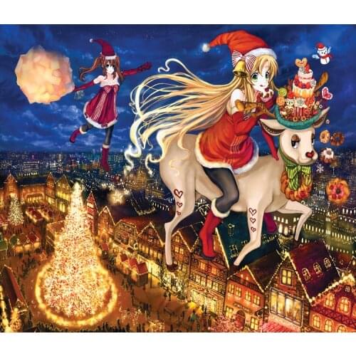 Girls wooden 500 pieces wooden puzzles birthday gift ideas dream sisters Happy Christmas Eve party free shipping