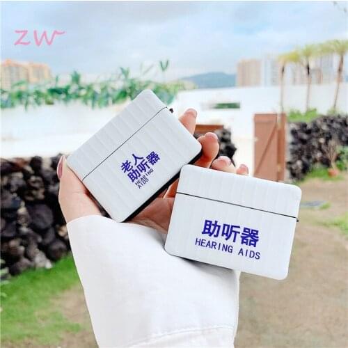 Silicone cases cute white square hearing-aid for airpods 1 2 protective earphone cover for AirPods pro 3 shockproof sleeve