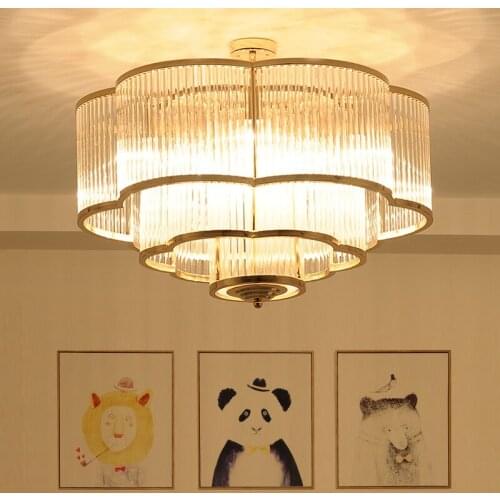 Postmodern chandelier bedroom lamp crystal living room dining room study lamp lotus lamp gold flower new lamp