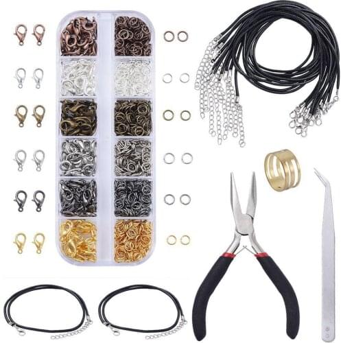 Alloy Accessories Set Jewelry findings Tools Clip buckle Lobster Clasp Open Jump Rings Earring Hook Jewelry Making Supplies Kit