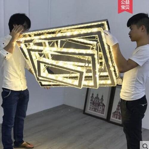 Living room lamp Simple modern rectangular atmospheric crystal lamp three-tiered ceiling lamps LED restaurant bedroom fixture