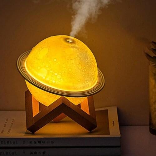 200ML Air Humidifier Home Aroma Diffuser Moon Shape with Bracket Essential Oil Diffuser Automatic Power-Off Usb for Home Car