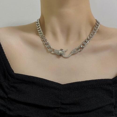 Vintage Snake Pendant Choker Necklaces For Women Girls Titanium Steel Serpentine Figaro Snake Necklaces Fashion Jewelry Gifts