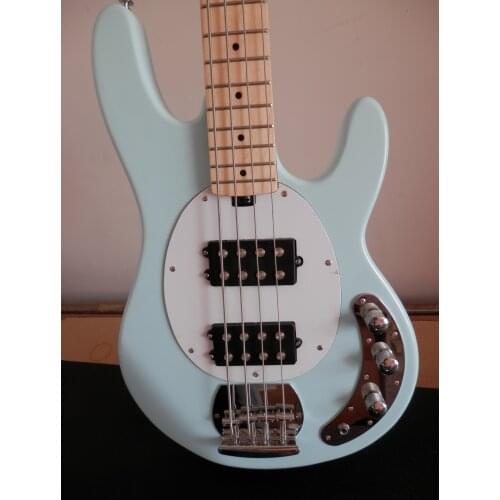 Factory custom 4 strings music man bass light blue Maple fingerboard electric bass guitar 12yue9