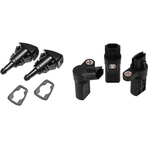 1set Front Windshield Washer Nozzles for Chrysler, Dodge, Ram, Jeep & 3 Pcs Camshaft / Crankshaft Position Sensor