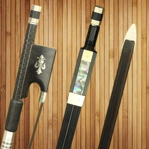 1PC New PRO Light Carbon Liber 4/4 Violin Bow Nickel Silver Accessories Natural Mongolia Black Horse Hair Fluer-de-lys Frog