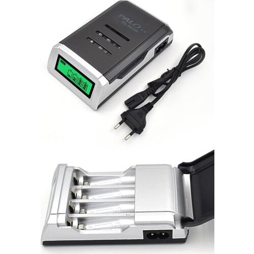 10PCS PALO Charger Universal C905W 4 Slots LCD Display Smart Intelligent Battery Charger for AA / AAA NiCD NiMH