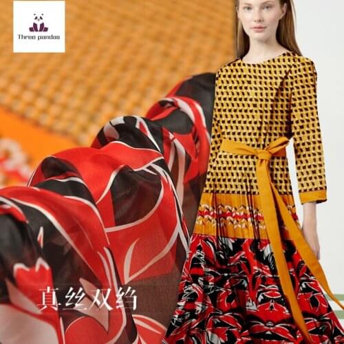 140 cm width natural silk fabric 16 mm silk double crepe fabric anti-wrinkle shirt dress fabric wholesale silk cloth