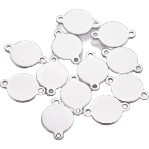 20pcs 6 8 10mm 304 Stainless Steel Links Connectors Flat Round for Jewelry Making DIY Bracelet Necklace Findings