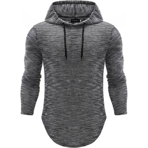 2020Trendy Spring Autumn Men T Shirt Casual Long Sleeve Slim Mens Tops Stretch T-shirt Comfortable Hooded T Shirt pullover