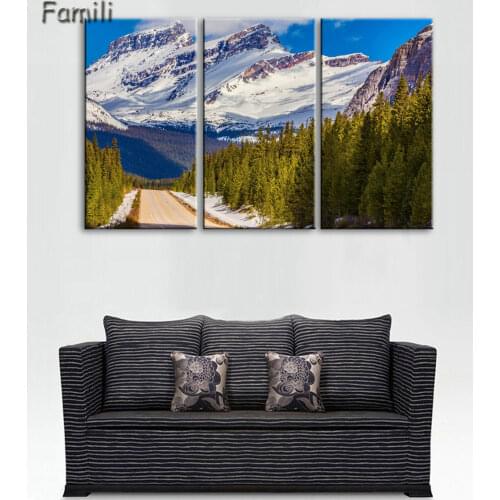 3 Pieces/set Highway sunset HD Wall Art Print on Canvas for Home Decoration Wall Art Picture for Living Room