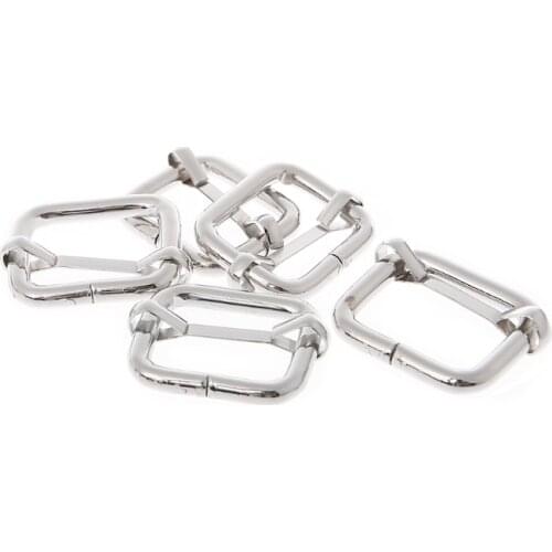 5pcs 38mm Metal Tri-Glides Wire-Formed Roller Pin Buckles Strap Slider Adjuster