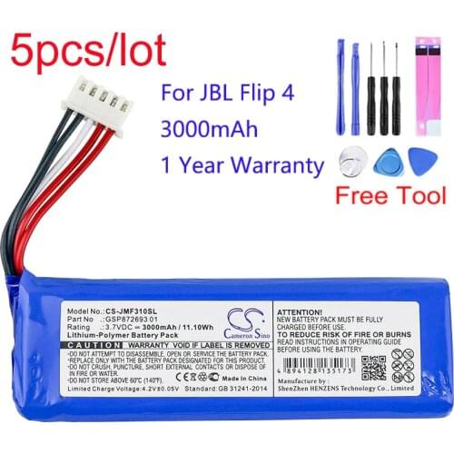 5pcs/lot Wholesale Cameron Sino GSP872693 01 For JBL Flip 4 Flip4 Special Edition CS-JMF310SL Replacement Speaker Battery Accu