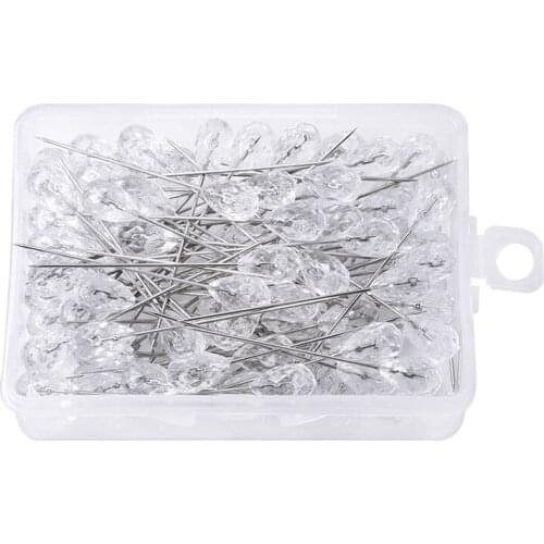 1 Box 50pcs/100pcs Diamond Pins Wedding Bouquet Pins Stitching Needles with Plastic Box Apparel Sewing Accessories Handicrafts