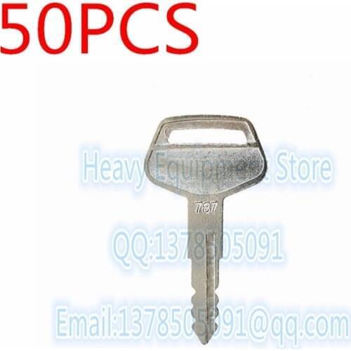 50 PCS 787 Heavy Equipment Ignition Starter Switch door lock fuel Cap key for komatsu kalmar ressta akai